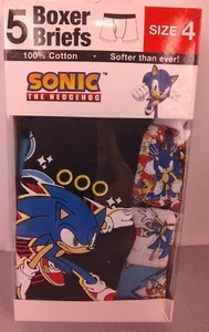 Handcraft Sonic The Hedgehog 5 Pack Boys Boxer Briefs Size 4 - New.       (62.1) - Picture 1 of 12