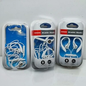 3 Pack Magnavox Sure Fit Stable Hooks Headphone Handsfree Built In Mic & Remote - Picture 1 of 9