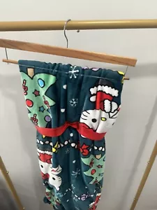Hello Kitty Christmas Tree Garland Snowflake 60x70 Blue Throw Blanket Winter NWT - Picture 1 of 1