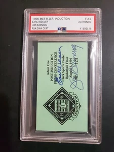 Earl Weaver Jim Bunning Signed 1994 Baseball HOF Induction Press Pass PSA/DNA - Picture 1 of 2