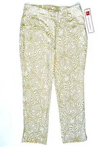 Neu Neu mit Etikett $ 168 Jude Connally Medium Tyler Hose VERSTECKTER TIGERDRUCK hellbraun Stretch - Bild 1 von 5