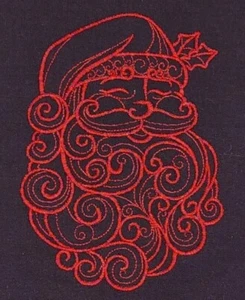 FILIGRANES SANTA CLAUS RANDMASCHINE BESTICKT MEHLSACK GESCHIRRTUCH - Bild 1 von 2