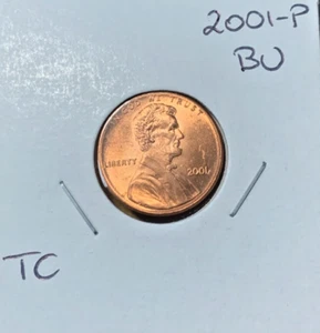 2001 P Lincoln Memorial Penny, rot bankfrisch. Theo Challenge Münze. Gratis Versand - Bild 1 von 2