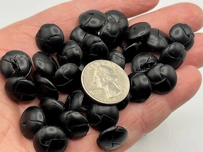 Black Leather Buttons size 5/8 = 15 mm New Real Leather,  Coat ,Jacket  #LH - Image 1 of 4