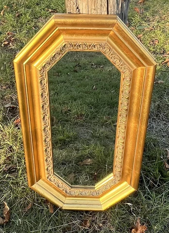 Rare The Bombay Company Vintage Mirror Gold Gilt Rectangular 21" x 12" Luxury Cover