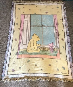 47x68 Beacon Rainy Day Pooh Jacquard Throw (Winnie the Pooh) 100% Cotton Blanket - Picture 1 of 3