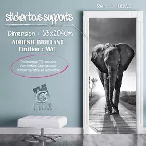 Elefante Adhesivo de Pared Puerta Decoración Trampantojo Ojo ¤ EL10BWS ¤ 4 Masa - Imagen 1 de 9