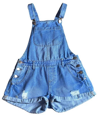 Pantalones Cortos Denim Cotton On THE CLASSIC SHORTALL Talla 4 Azul Jeans Desgastados Foto 1 de 4