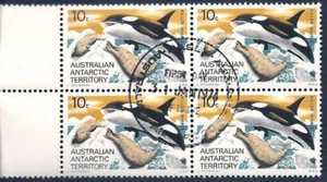 AAT Australia Antarctic Territory ORCA Killer Whale CASEY Base Block of 4 CTO - Picture 1 of 1