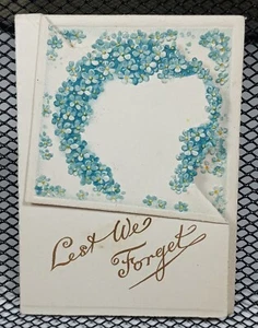 c1910s Christmas Lest We Forget Poetic Embossed Greeting Card c1920s Unsigned - Picture 1 of 3