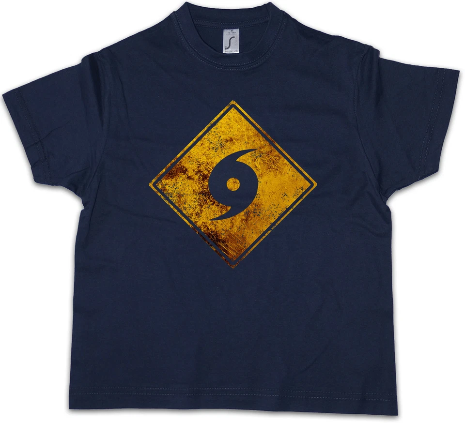 SEÑAL DE ADVERTENCIA DE HURACÁN Niños Niños Camiseta Huracanes Precaución Tormenta EE. UU. Florida Foto 1 de 1