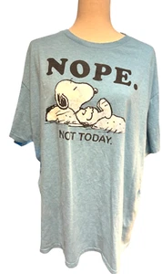 Vintage Peanuts Snoopy Nope Not Today Unisex Blue T-Shirt Size 2X Comic Strip - Picture 1 of 4
