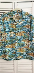 Hawaiian Mens Shirt Sz Lrg Made In HAWAII 100% Cotton  By Blue HAWAII Pre Owned  - Picture 1 of 7
