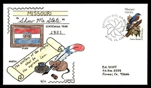 Mayfairstamps US FDC 1982 Missouri Eastern Bluebird & Red Flower First Day Cover - Picture 1 of 2