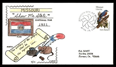 Mayfairstamps US FDC 1982 Missouri Eastern Bluebird & Red Flower First Day Cover - Image 1 of 2