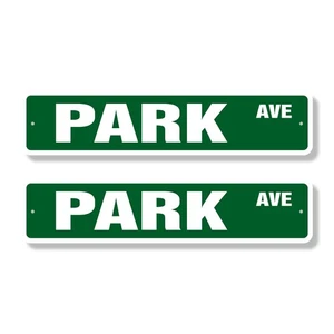 PARK AVE Street Sign (2 Pack) Plastic Metal Road Sign New York NY Central Park - Picture 1 of 7