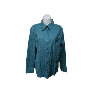 NWT Attention Womens 2XL XXL Shirt Green Blue Button Up Long Sleeve Classic #3 - Picture 1 of 9