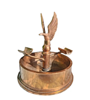 Military TRENCH ART ARTILLERY BRASS SHELL CASING Brass Eagle Ashtray 5" x 4.25" - Image 1 of 4