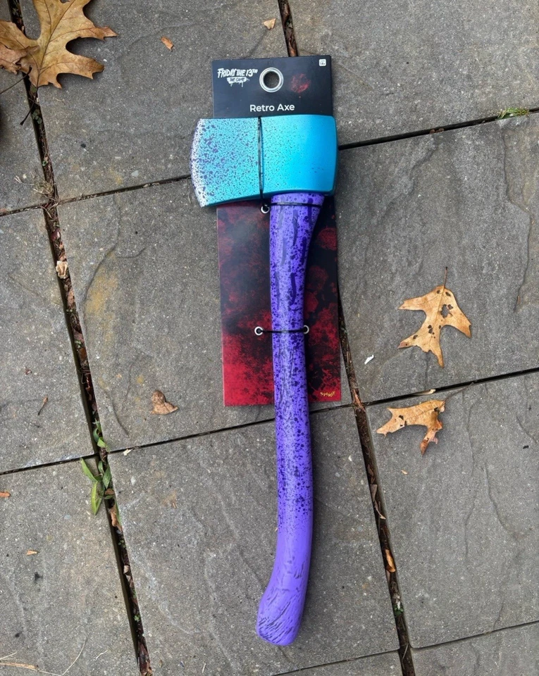 Friday the 13th Jason Retro Axe purple/blue Spirit Halloween NES 2025 - Image 1 of 1