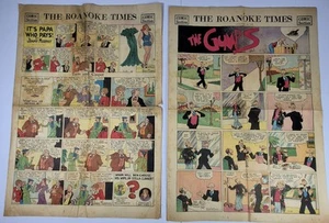 Depression Ära Comic Streifen Vintage Comics Roanoke lustige Seiten Blondie Palooka Gumps - Bild 1 von 4