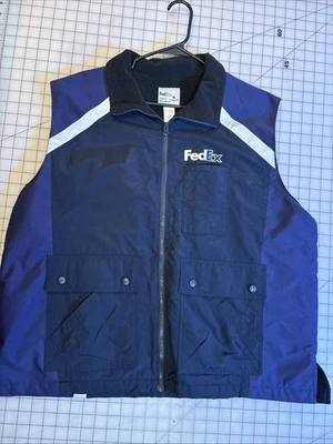 FedEx STAN HERMAN Navy Blue Purple Reflective Uniform VEST Mens XXL Regular - Image 1 of 4