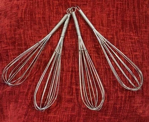 4 Stück Edelstahl Schneebesen Küchenutensilien Schneebesen zum Mixen und Rühren Neu - Bild 1 von 5