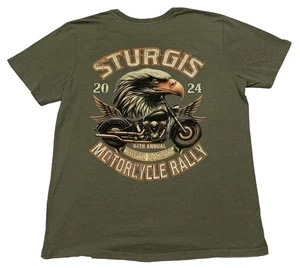 Sturgis Herren Gr. XL Tee Tshirt 2024 84th Annual Motorrad Rallye Weißkopfseeadler grün - Bild 1 von 8
