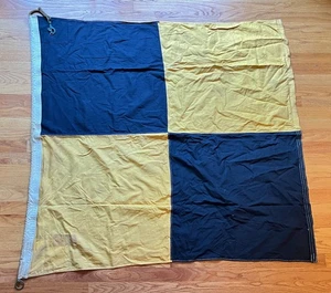 Vint 1950s 60s Alphabet Navy Code Signal Letter "L" Flag 50" x 49" Size 4 - Picture 1 of 11