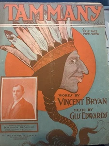 11x14 1905 Native American Sheet Music TAMMANY by Gus Edwards - Picture 1 of 2