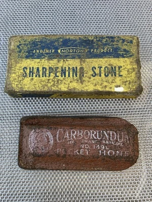 Lote de 2 piedras de afilar vintage - Norton y Carborundum Foto 1 de 4