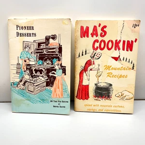 2 Booklets Pioneer Desserts 100 Year Old Recipes Ma's Cookbook Mountain Recipes - Imagen 1 de 24