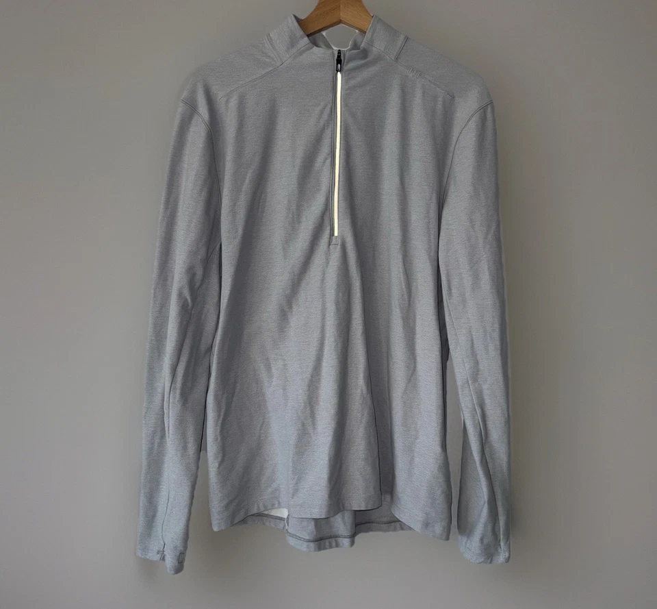 Lululemon Surge Warm 1/2 Zip Light Gray Running Workout Pullover Shirt Mens Sz L - Image 1 of 4