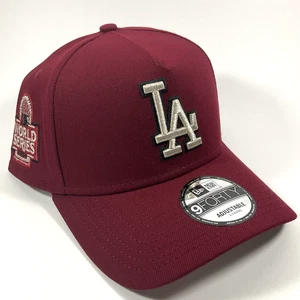 New Era LA Dodgers Merlot Silver Exclusive 9FORTY A-Frame Snapback Hat Cap - Picture 1 of 9