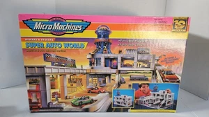 Vtg Super Auto World Micro Machines Galoob Play Set Toy 1996 With 5 Vehicles - Picture 1 of 15