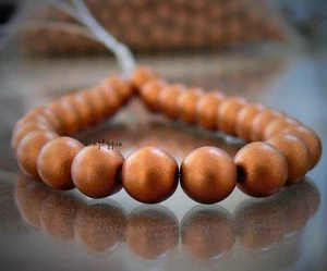 Cuentas de vidrio checo de cobre satinado 6 mm 25 piezas cuentas redondas lisas Druk #GAR - Imagen 1 de 2
