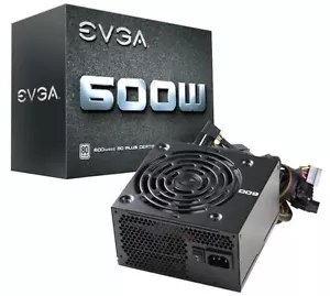 New! EVGA - 80 PLUS 600W ATX 12V/EPS 12V Power Supply - Black - 600 watt - Picture 1 of 4