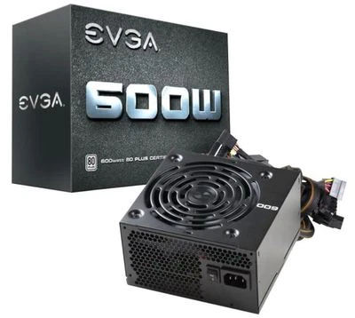 New! EVGA - 80 PLUS 600W ATX 12V/EPS 12V Power Supply - Black - 600 watt - Image 1 of 4