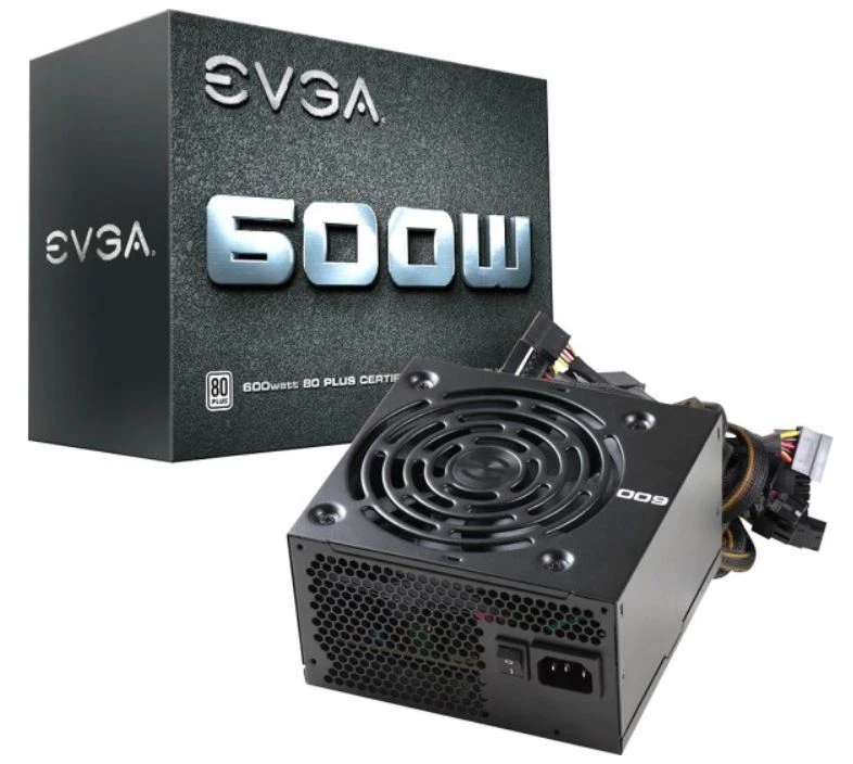 New! EVGA - 80 PLUS 600W ATX 12V/EPS 12V Power Supply - Black - 600 watt - Image 1 of 4