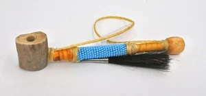 Native American Handcrafted ceremonial 6 inches Smokable Peace Pipe Turquoise 6" - Picture 1 of 5