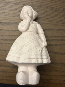 CARNIVAL CHALKWARE DUTCH GIRL FIGURE - UNPAINTED - Picture 1 of 5