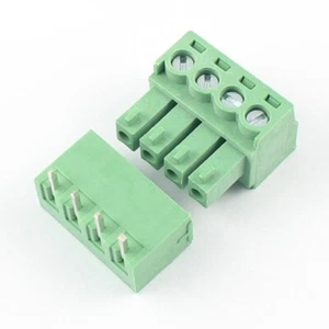 5Pcs 3.81mm Pitch 4 Pin Right Angle Screw Terminal Block Pluggable Connector - Bild 1 von 9