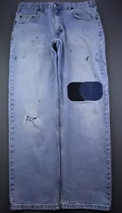 Jeans vintage uomo Arizona larghi toppati invecchiati taglia 36x30 (Msr 35x29) - Foto 1 di 9