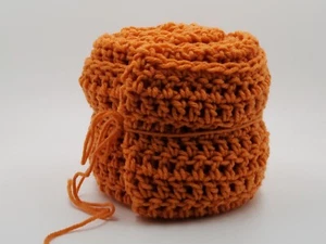 Schal Hals gehäkelt Damen Herren dunkelgebrannt orange 5""x98"" Handarbeit NEU - Bild 1 von 6