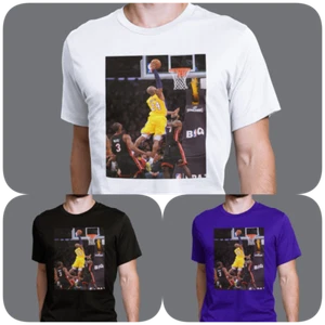 Lakers Kobe Bryant Over Miami Lebron James Game Action T - Shirt S - 3XL NEW - Picture 1 of 4