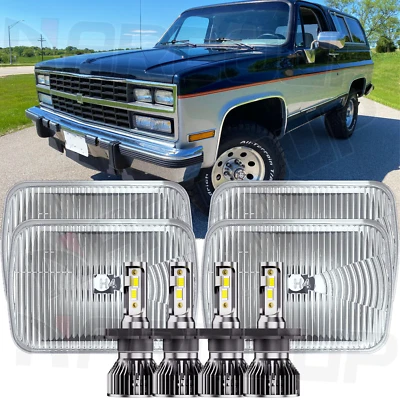 4PCS " LED Headlights Hi/Lo Sealed Beam For Chevrolet C3500 PICKUP 1988-1991 Foto 1 de 4