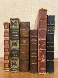 Collection Of 6 Antique Leather Bound Art History Books Late 1800s To Early 1900 - Picture 1 of 24