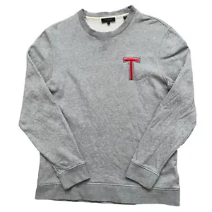 Ted Baker Sweatshirt Mens Size 3 Welloe Varsity Long Sleeve Crewneck Gray - Picture 1 of 6