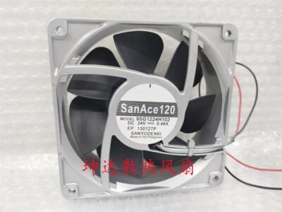 1 PCS  SANYO Fan 9SG1224H102  DC24V 0.46A 1208 12cm  2 wire aluminum frame fan - Image 1 of 4