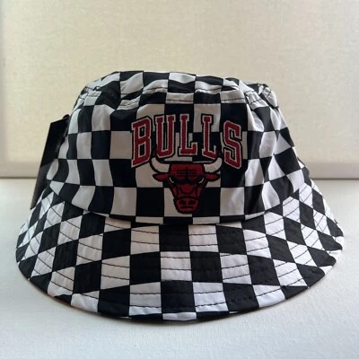 NBA Chicago Bulls Black & White Checkered Bucket Hat Adult Women Men - Image 1 of 4