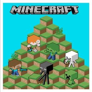 Minecraft Blocks Twin /Full Size Super Soft Raschel Blanket 55" x 75" - Picture 1 of 3